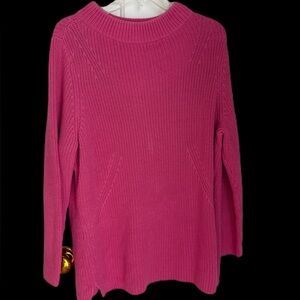 Talbots Vibrant Pink Crew Neck Sweater
